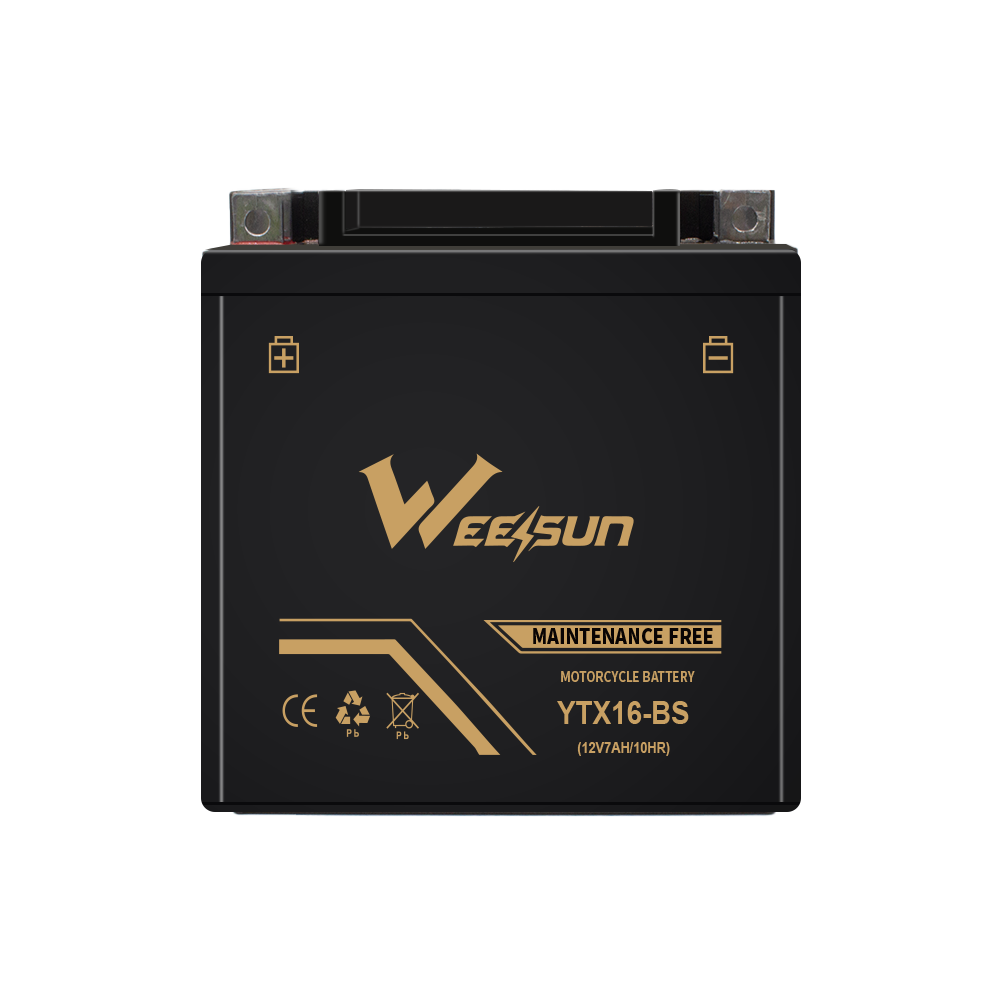 WEESUN YTX16-BS герметичная свинцово-кислотная батарея для мотоцикла, электрическая батарея для мотоцикла 12 В, свинцово-кислотные батареи 12 В, 16 А · ч