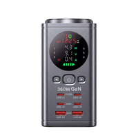 Station de charge rapide multi-ports 360W avec horloge intégrée pour appareils intelligents et ordinateurs portables