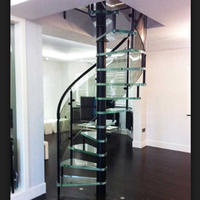 DAIYA verre escalier en spirale de bande de roulement avec verre ultra clair