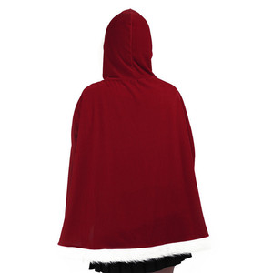 Nueva Capa Corta de Terciopelo Rojo <span class=keywords><strong>Vino</strong></span> de <span class=keywords><strong>Caperucita</strong></span> <span class=keywords><strong>Roja</strong></span> para Halloween, Unisex - Product Image 2