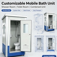 Cocohut - Toilettes de chantier temporaires pour ouvriers, installation facile, résistantes aux intempéries, en acier modulaire portable avec douche