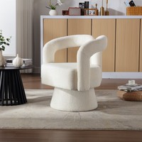 Chaises d'Appoint Pivotantes Tonneau Câlin entrepôt Américain, Fauteuils Ronds Largement Rembourrés en Tissu Moelleux pour Salon