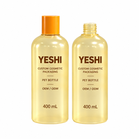 Bouteille de toner transparente en PET de 400 ml en gros, flacon vide pour soins du visage, conteneur d'emballage d'eau essentielle, couvercle à vis orange, logo personnalisé OEM