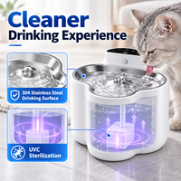 Fontaine d'hydratation sans fil UVC pour animaux de compagnie (chats et chiens) avec certification CE FCC RoHS, prise en charge OEM ODM, pour usage domestique quotidien, sans fil, capacité de 2,5 L
