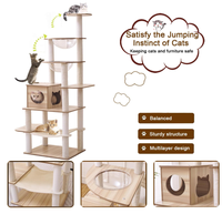 Structure d'escalade pour chat - Nouvelle capsule spatiale, grande plateforme de saut en corde, griffoir, niche et arbre à chat intégrés