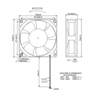 Ventilateur DC 70x70x25mm 12V 24V 48V étanche avec contrôle de vitesse PWM pour distributeur d'eau, cuisinière à induction, circuit électrique