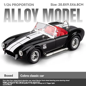 Modelo a Escala 1:24 del Shelby Cobra, Auto Deportivo Clásico de Carreras, de Metal Fundido a Presión, Coleccionable con Detalles Realistas - Product Image 5