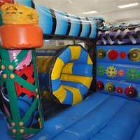 Château gonflable commercial avec toboggan, double piste, taille personnalisable, équipement de terrain de jeu extérieur en PVC, garantie de 3 ans