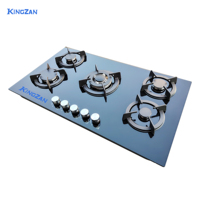 Table de cuisson à gaz encastrée à 5 brûleurs haute efficacité en verre trempé en acier inoxydable avec dispositif de sécurité à économie d'énergie pour les hôtels