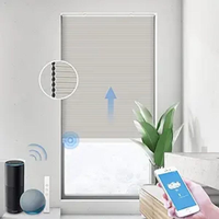 Stores verticaux alvéolés modernes, intégrés, électriques, automatiques, sans fil, occultants, à commande intelligente Google Wifi Alexa pour la maison