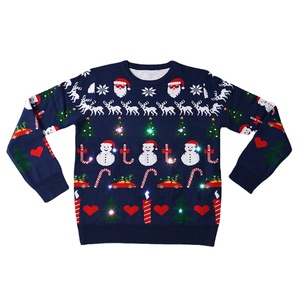 Custom Fully Knitted <strong>Christmas</strong> <strong>Jumper</strong> Women Knit Jacquard Cartoon Patterns Funny Acrylic Custom <strong>Light</strong> up <strong>Christmas</strong> Sweater - Product Image 1