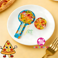 Halal pizza-vormige gummies met CC stick doos verpakt, fruit smaak, zacht kauwbaar snoepgoed, zoete snoepjes voor kinderfeestjes
