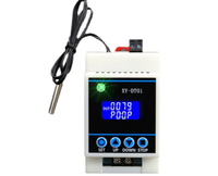 XY-DT01 Pengontrol Suhu Konstan Otomatis 12V 24V NTC 10K Sensor Probe DIN Rail Thermostat 30A Dukungan Output Relay