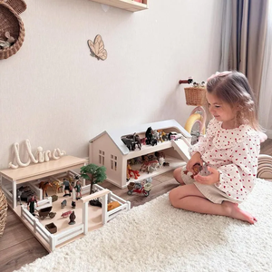 EN-71 FSC <span class=keywords><strong>bambini</strong></span> fatti a mano in legno <span class=keywords><strong>fattoria</strong></span> gioco set giocattolo animale fienile per <span class=keywords><strong>bambini</strong></span> educativo di smontaggio regalo giocattolo per ragazzo ragazza - Product Image 1