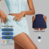 Jupe de tennis plissée pour femme, taille haute, avec short intégré, jupe évasée de golf, poche, respirante, pour le yoga, la gym, la course à pied