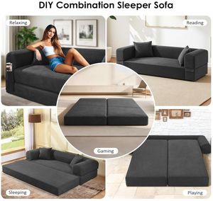 <span class=keywords><strong>Divano</strong></span> <span class=keywords><strong>Letto</strong></span> Convertibile 3-in-1 in Velluto a Coste, Pieghevole e Senza Struttura, per Soggiorno, Prezzo all'Ingrosso - Product Image 6