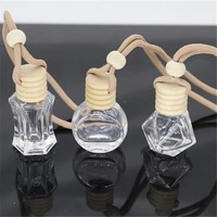 Flacon de parfum en verre transparent vide de 5 ml/8 ml/10 ml pour diffuseur d'air frais de voiture avec impression d'écran et couvercle en bois