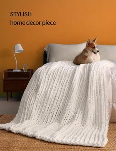 Handmade 100% polyester sofa sang trọng chăn mới sọc mô hình thân thiện với da rắn màu ấm <span class=keywords><strong>Crochet</strong></span> chăn - Product Image 3