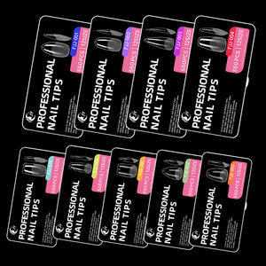 JIEYU PMMA Capsules d'ongles artificiels longs en acrylique transparent, couvrance complète ou partielle, formes amande, française et cercueil, pour usage professionnel - Product Image 2