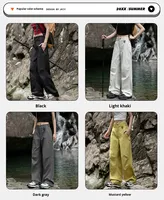 Celana Cargo Kasual Unisex Model Longgar Bahan Polyester 100% Anti Air, Pinggang Sedang, Resleting, Cocok untuk Musim Dingin