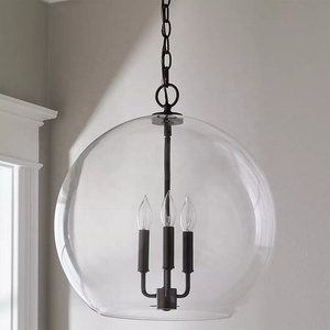 <span class=keywords><strong>Suspension</strong></span> luminaire moderne nordique à trois têtes E14 en verre transparent, économe en énergie, pour la décoration intérieure - Product Image 5