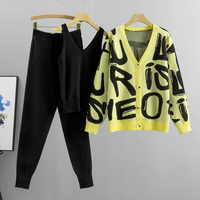 Ensemble tricoté élégant et stylé pour femme 2026 – Ensemble trois pièces décontracté et tendance pour l'automne-hiver