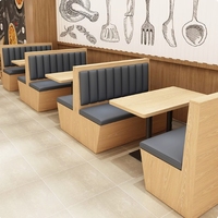 Ensembles de stand de salle à manger Offre Spéciale pour meubles de restaurant ensembles de table et chaise de canapé en bois et en cuir personnalisés pour restauration rapide