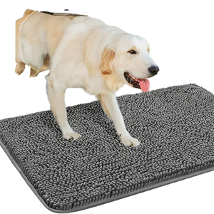 Hochwertige Mikrofaser Hunde- & Katzen-Türmatte Rutschfeste Chenille-Bettmatte mit Gummiboden Weiche Komfortable Haustier-Fußreinigungsmatte - Product Image 3