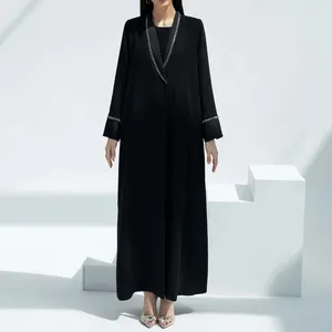 Negro árabe emiratos árabes mujeres abayas oración Ramadán con cuentas floral lentejuelas bordado Nida nuevo modelo abaya Eid