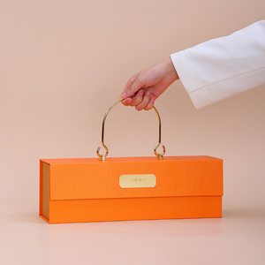 Boîte d'emballage portable rectangulaire blanche avec rabat, boîte de luxe pour gâteaux, desserts, cadeaux, Caja Para <span class=keywords><strong>Pastel</strong></span> avec poignée métallique - Product Image 6