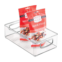 Boîte à fruits en plastique transparent 10x6x3 pouces, rangement des aliments dans la cuisine, avec poignées