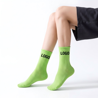 Chaussettes unisexes fines côtelées avec logo personnalisé, chaussettes de sport respirantes aux couleurs vives, chaussettes en coton doux, chaussettes décontractées tendance pour tous les jours