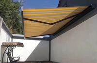 Auvent de terrasse motorisé rétractable avec éclairage LED, imperméable, protection solaire extérieure, système cassette complet, auvent anti-pluie, tailles personnalisables