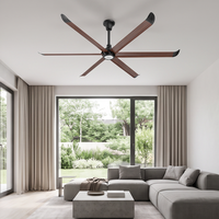 Ventilateur de plafond VFans à grande puissance, économique en énergie, avec moteur PMSM HVLS, lumière LED réversible, ventilateur de ventilation pour maison, salle à manger