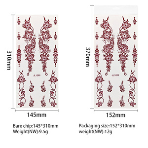<span class=keywords><strong>Tatuaggi</strong></span> Temporanei all'Ingrosso Bianchi e Marroni Etnici con Henné, Adesivi per Mani e Corpo con Motivo Mandala, Impermeabili - Product Image 2