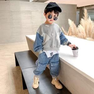 Nouveauté mode printemps automne, ensemble de vêtements décontractés pour garçons en 2 pièces, t-shirt à manches longues + pantalon pour enfants - Product Image 1