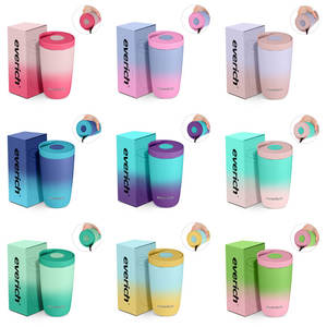 Fábrica de Tailandia Fabricante de Camboya Vaso de café de acero inoxidable de doble pared de 12oz Tapa de desbloqueo de un toque Logotipo personalizado Color - Product Image 2