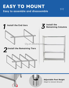Commercial Heavy-Duty <b>Stainless</b> <b>Steel</b> Shelves Storage <b>Rack</b> - Product Image 4
