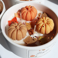 Lilin Labu Halloween Alami Terlaris Tidak Beracun - Dekorasi Rumah Hadiah Dekoratif Pesta Bunga Kering - Lilin Aroma Kedelai