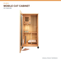 Gabinete de actividades para gatos de madera al por mayor con paneles de contrachapado o MDF acabados para proyectos comerciales y uso minorista