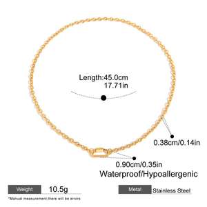 Ontwerp Een Klassieke Stijl 18K Goud Roestvrij Staal Klassieke En Eenvoudige Paperclip Ketting Lange Ovale Live Gesp Lock Ketting - Product Image 6