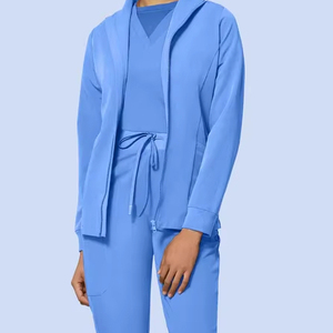 Bestexカスタムレディーススクラブユニフォームセットモイスウィッキングハイパー通気性4ウェイストレッチ合計5ポケットナースユニフォーム - Product Image 2