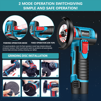 Mini meuleuse d'angle électrique DIY sans fil 12V avec batterie au lithium, interrupteur coulissant 76mm, machine de polissage et de découpe, moteur sans balais