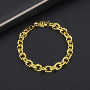 Pulsera de Cadena con Cruz Chapada en Oro de 24K para Mujer, Estilo Hip Hop, Joyería Personalizada, Gran Venta - Product Image 4