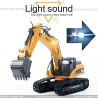 Nueva Excavadora RC Profesional HuiNa 1580 Escala 1:14 2.4G 23CH Controlada por Aplicación, Brazo de Excavación Largo de Metal Fundido a Presión, 45 Minutos de Autonomía