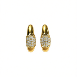 Orecchini di Lusso in Oro Giallo con Diamanti Taglio Brillante Rotondo Colore G Diamanti Naturali Gioielli da Donna per Uso Quotidiano - Product Image 1
