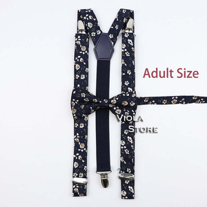 3 taglie <span class=keywords><strong>bretelle</strong></span> floreali in cotone papillon set uomo donna bambini <span class=keywords><strong>bretelle</strong></span> cinghie regolabili pantaloni <span class=keywords><strong>maschili</strong></span> camicia ragazza gonna accessorio regalo - Product Image 6