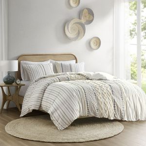 Ensemble de housse de couette imprimée en coton DB avec chenille - Product Image 4