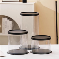 Boîte à gâteau ronde transparente 6 po, 8 po, 10 po, simple couche, double couche, plus de hauteur, quatre couches de boîte d'emballage pour gâteau