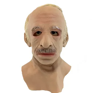 ISO 9001 Factory Male Disguise Cosplay Costume Halloween Party Realistic Old Man Mask Old Man Halloween Latex Masks